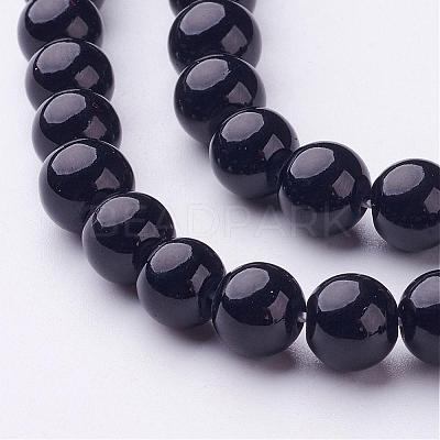 Natural Mashan Jade Round Beads Strands G-D263-8mm-XS32-1