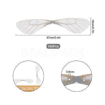 100Pcs Polyester Fabric Wings Crafts Decoration FIND-SC0002-04-1