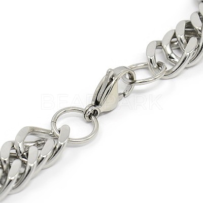 Tarnish Resistant Fashionable 304 Stainless Steel Cuban Link Chain Bracelets LS-STAS-A028-B064P-1