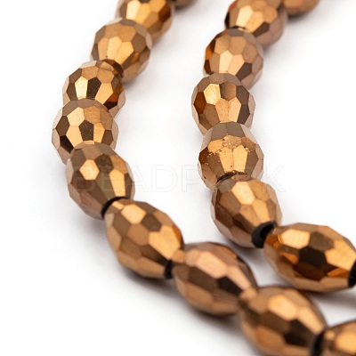 Electroplate Glass Beads GC881Y-4-1