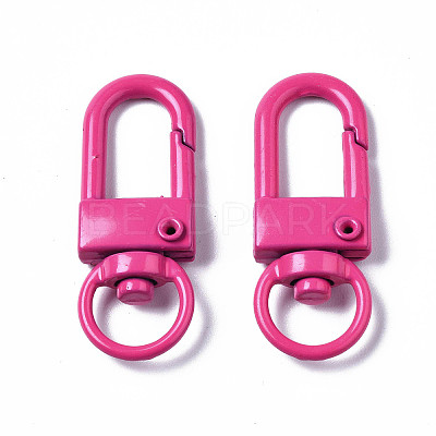 Spray Painted Eco-Friendly Alloy Swivel Snap Hooks Clasps PALLOY-T080-02H-NR-1