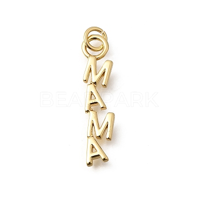 Mother's Day Brass Pendants KK-Z155-05G-03-1