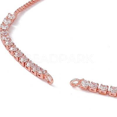 Brass Rhinestone Tennis Slider Bracelet Makings KK-E068-VD015-3-1