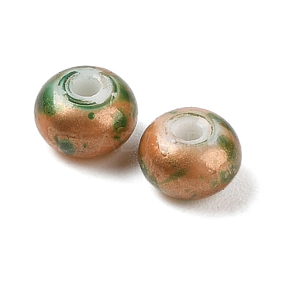 Opaque Spray Painted Glass Beads GLAA-G118-01T-1