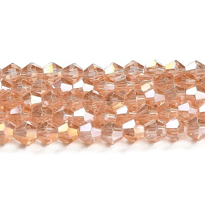 Transparent Electroplate Glass Beads Strands GLAA-F029-2mm-A15-1