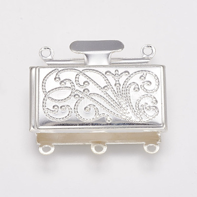 Brass Multi-strand Box Clasps X-kk291-S-1