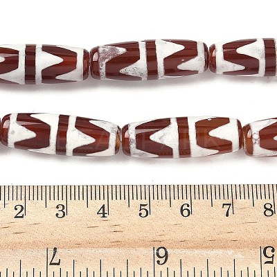 Rice Shape Tibetan Style dZi Beads Strands G-A269-A11-01-1