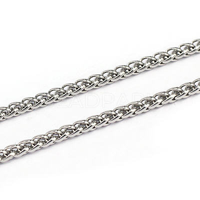 Tarnish Resistant 304 Stainless Steel Wheat Chains CHS-L001-30-2.5mm-1