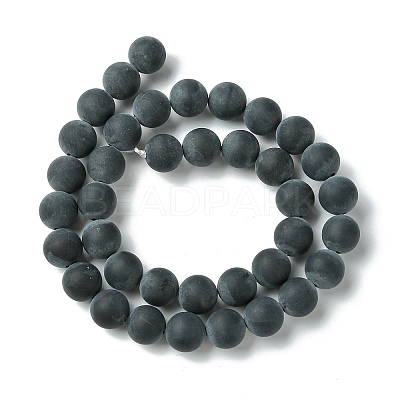 Grade A Natural Black Agate Beads Strands G447-5-1