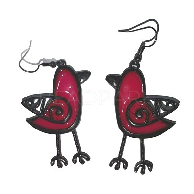 Bird Alloy Resin Dangle Earrings FS-WG8BC40-06-1