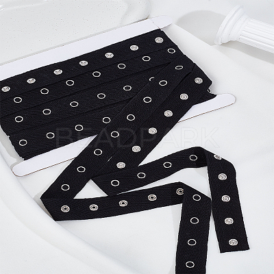 Alloy Snap Button Tape Trim Polyester Herringbone Ribbons DIY-LP0003-67A-1