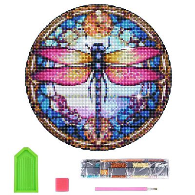 Dragonfly DIY Diamond Painting Sticker Kits PW-WG88104-01-1