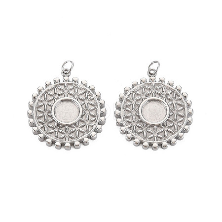 304 Stainless Steel Pendant Enamel Settings LS-STAS-N097-195P-1