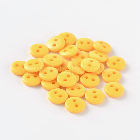 2-Hole Flat Round Resin Sewing Buttons for Costume Design BUTT-E119-28L-04-1
