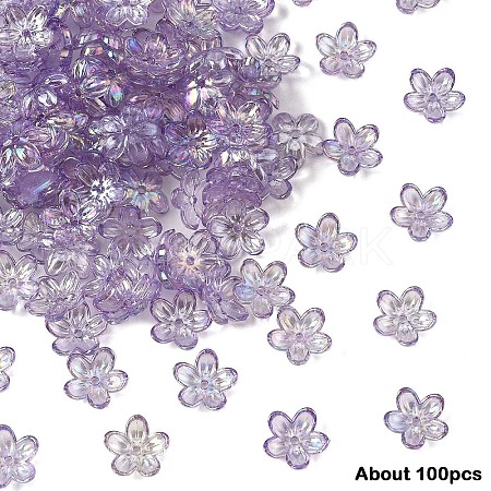15g Transparent Acrylic Bead Caps TACR-YW0003-07B-1