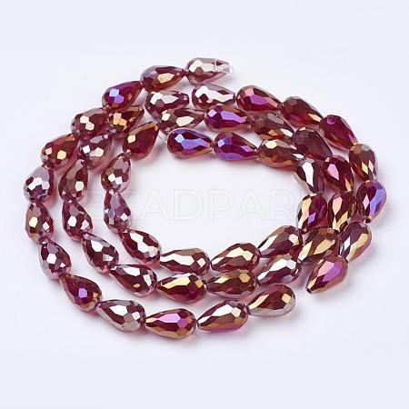 Electroplate Glass Beads Strands EGLA-D015-15x10mm-28-1