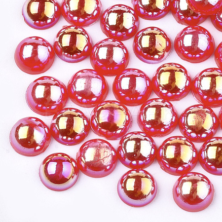 ABS Plastic Imitation Pearl Cabochons OACR-S025-6mm-02-1