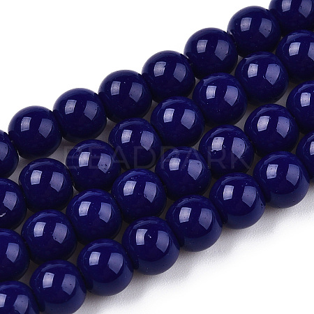 Opaque Solid Color Glass Beads Strands GLAA-T032-P6mm-03-1