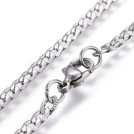 304 Stainless Steel Curb Chain Necklaces STAS-L221-32P-1