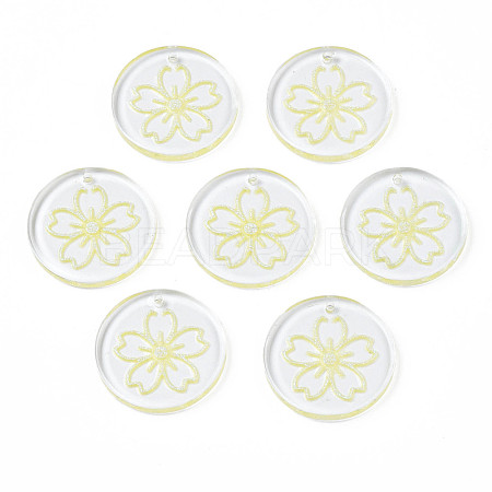 Transparent Resin Pendants RESI-N030-004E-1