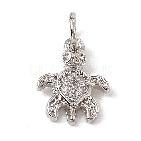 Brass Micro Pave Cubic Zirconia Charms ZIRC-F132-32P-1