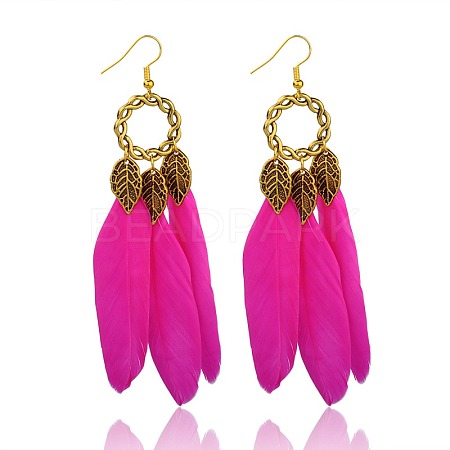 Enthusiastic Feathered Earrings EJEW-PJE664-1-1