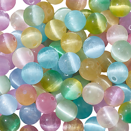 100Pcs 10 Colors Natural Selenite Beads G-AR0006-23-1