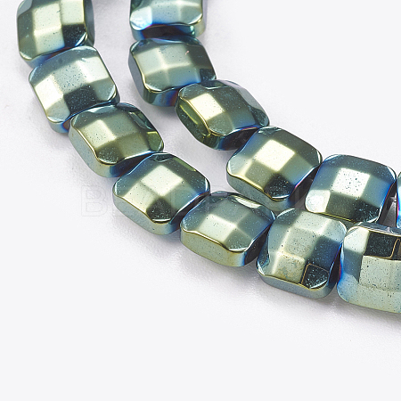 Electroplated Non-magnetic Synthetic Hematite Beads Strands G-P367-E03-1