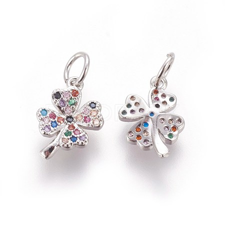 Brass Micro Pave Cubic Zirconia Charms ZIRC-E161-24P-1