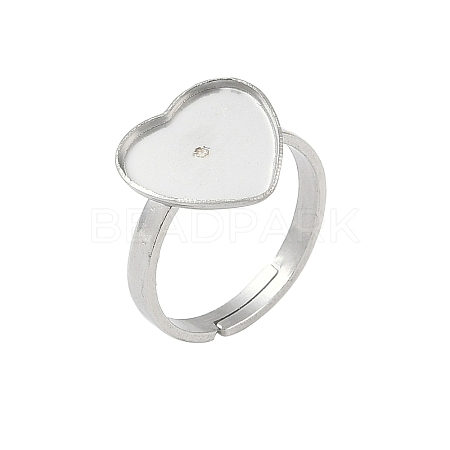 Non-Tarnish 304 Stainless Steel Adjustable Ring Components STAS-Z064-05P-01-1