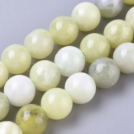 Natural Sinkiang Jade Beads Strands G-L538-036-6mm-1