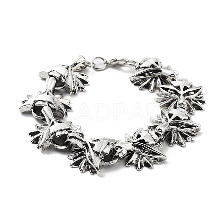 Retro Alloy Wolf Link Chain Bracelets for Women Men BJEW-L684-010AS-1