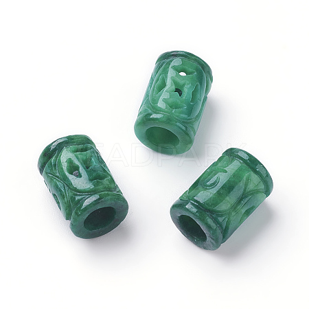 Natural Myanmar Jade/Burmese Jade Carved European Beads G-E418-28B-1