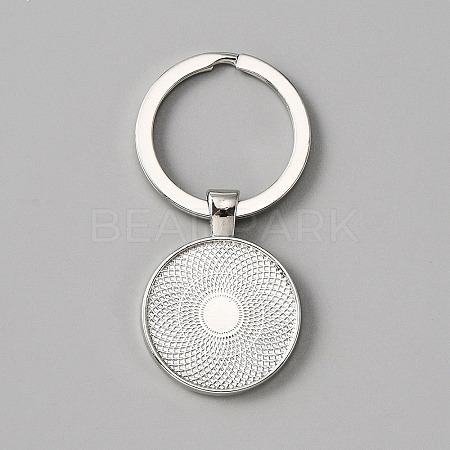 Alloy Keychain Cabochon Settings X-FIND-WH0117-24P-1