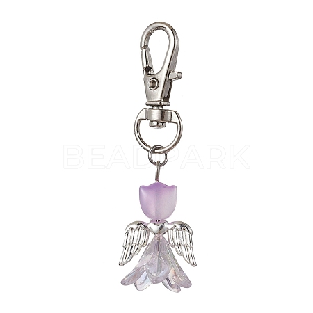 Angel Glass Pendant Decorations HJEW-JM01627-01-1