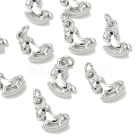 SHEGRACE Brass Micro Pave Cubic Zirconia Pendants XGRQ3D190-457P-1