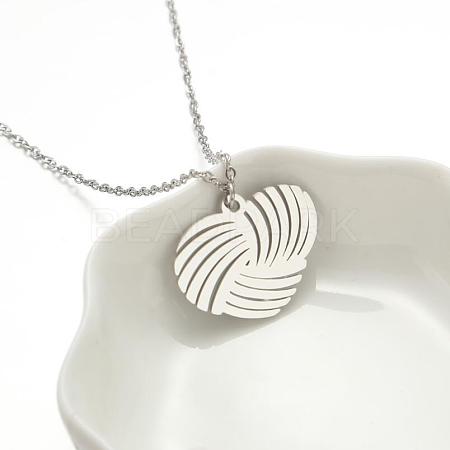 304 Stainless Steel Hollow Pendant Necklaces FS-WGE7531-09-1