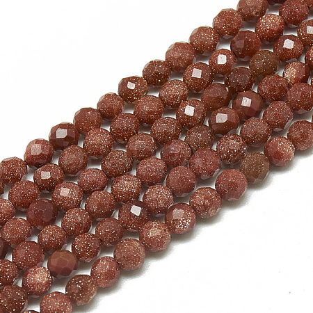 Synthetic Goldstone Beads Strands G-S300-08-3mm-1