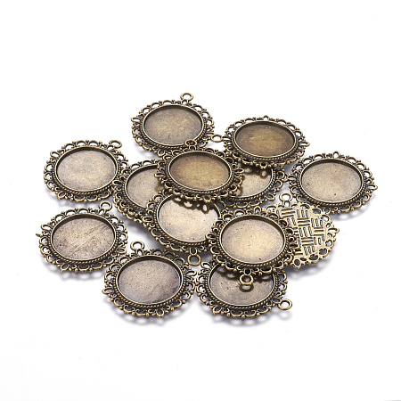 Zinc Alloy Pendant Settings for Cabochon & Rhinestone LS-PALLOY-A15290-AB-FF-1