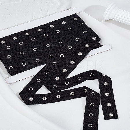 Alloy Snap Button Tape Trim Polyester Herringbone Ribbons DIY-LP0003-67A-1