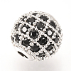 Brass Micro Pave Cubic Zirconia Beads ZIRC-Q013-10mm-143P-2