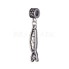 Antique Silver Plated Alloy European Dangle Charms MPDL-L030-F01-AS-2