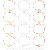 12Pcs 3 Color Blank Dome Flat Round Glass Link Bracelets Set BJEW-AB00003-1