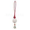 Christmas Tree Alloy Enamel with Rhinestone Pendant Decorations HJEW-JM02097-4