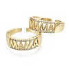 Brass Micro Pave Clear Cubic Zirconia Cuff Rings RJEW-S044-090-NF-2