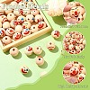 20Pcs Printed Wood European Beads WOOD-YW0001-55A-5