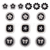 15Pcs 5 Styles 1-Hole Alloy Enamel Shank Buttons BUTT-TA0001-47B-3
