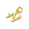Rack Plating Brass Micro Pave Cubic Zirconia European Dangle Charms KK-L210-015G-N-2