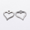 304 Stainless Steel Open Heart Charms STAS-F159-38P-2