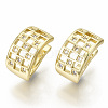 Brass Micro Pave Clear Cubic Zirconia Cuff Earrings X-EJEW-S201-202G-NF-1
